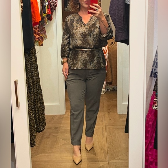 Tahari Grey Straightleg Trouser - Picture 2 of 5